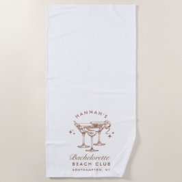 Toalha De Praia Bachelorette Retro Brown Coctail