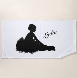 Toalha De Praia Bailarina Cansada Personalizada c/ Nome