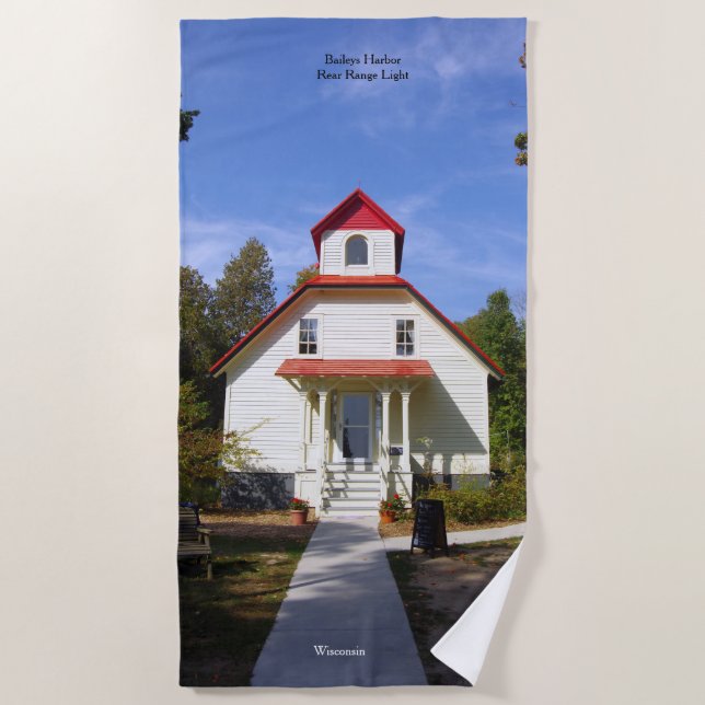 Toalha De Praia Baileys Harbor Rear Range Light beach towel (Frente)