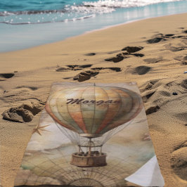 Toalha De Praia Balão de Ar Quente de Vintage Personalizado | Viag