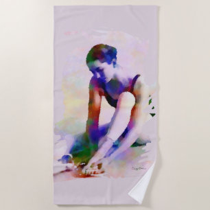 Toalha De Praia Ballerina, Rosa, Aquarela Arte Contemporânea