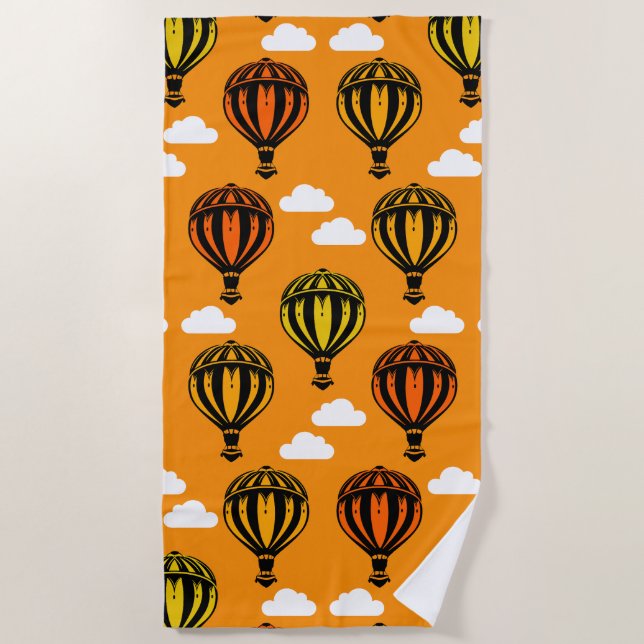 Toalha De Praia Balonagem de Ar Quente Padrão (Frente)