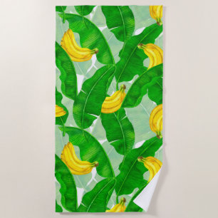 Toalha De Praia Bananas e folhas design