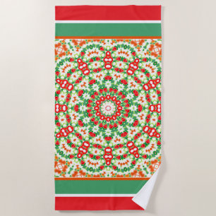 Toalha De Praia Bandana Shawl, Moça Verde Laranja Brilhante