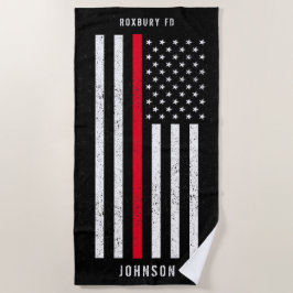 Toalha De Praia Bandeira Americana Thin Red Line Nome Distinto