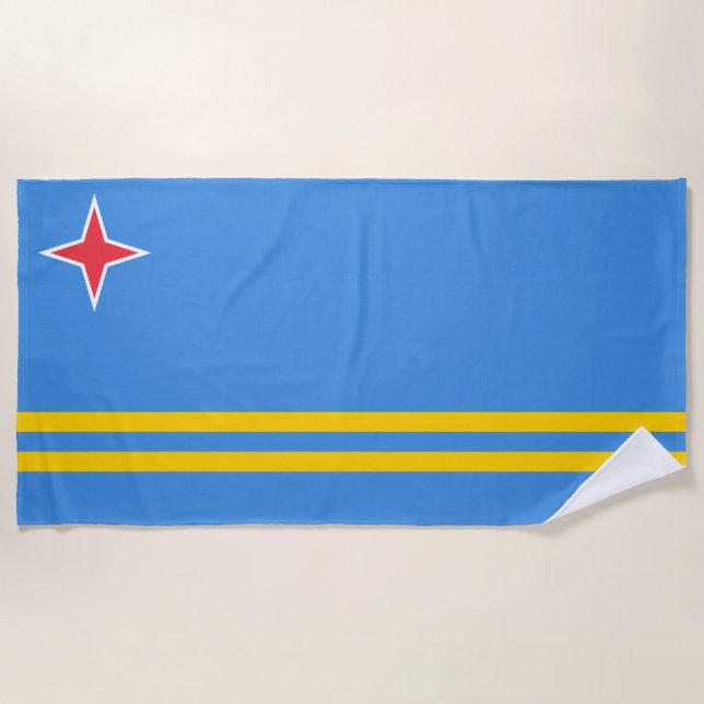 Toalha De Praia Bandeira Aruban (Frente)