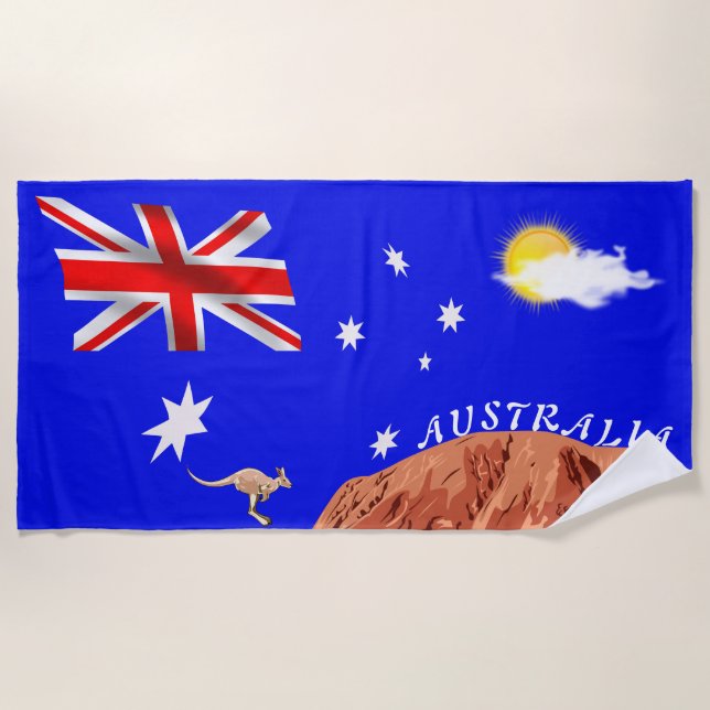 Toalha De Praia Bandeira australiana (Frente)