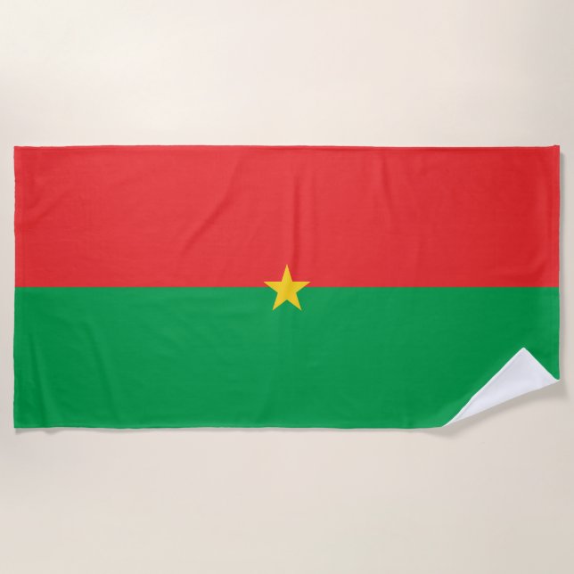 Toalha De Praia Bandeira Burkina Faso (Frente)