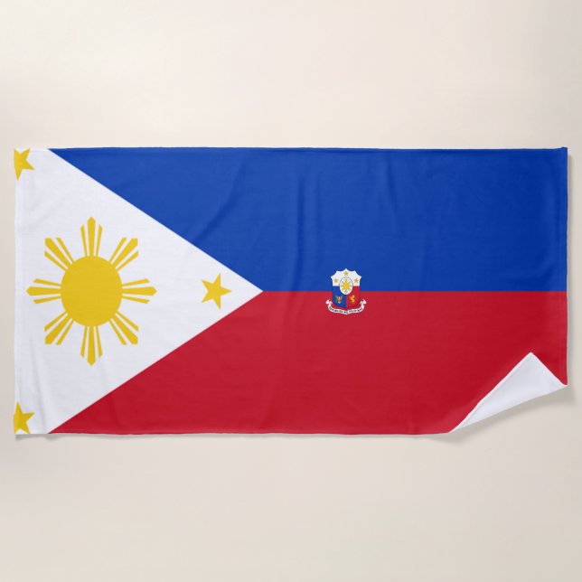 Toalha De Praia Bandeira-casaco de armas das Filipinas (Frente)