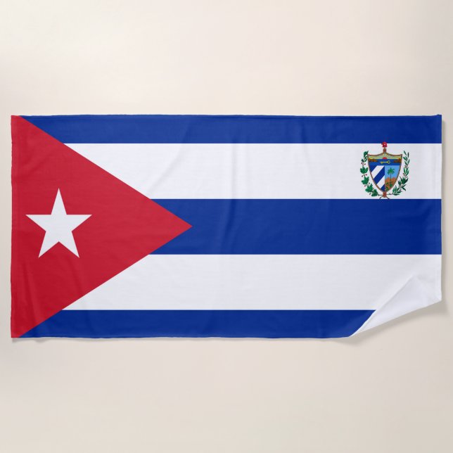 Toalha De Praia Bandeira-casaco de armas de Cuba   (Frente)