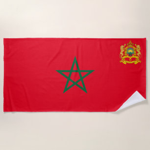 Toalha De Praia Bandeira-casaco de armas de Marrocos  