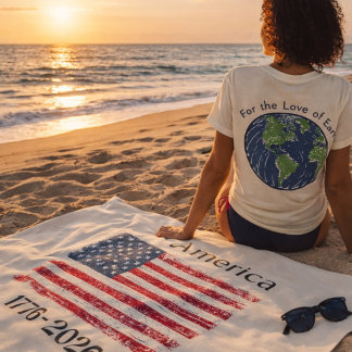 Toalha De Praia Bandeira da América de 1776 a 2026 Aniversário de