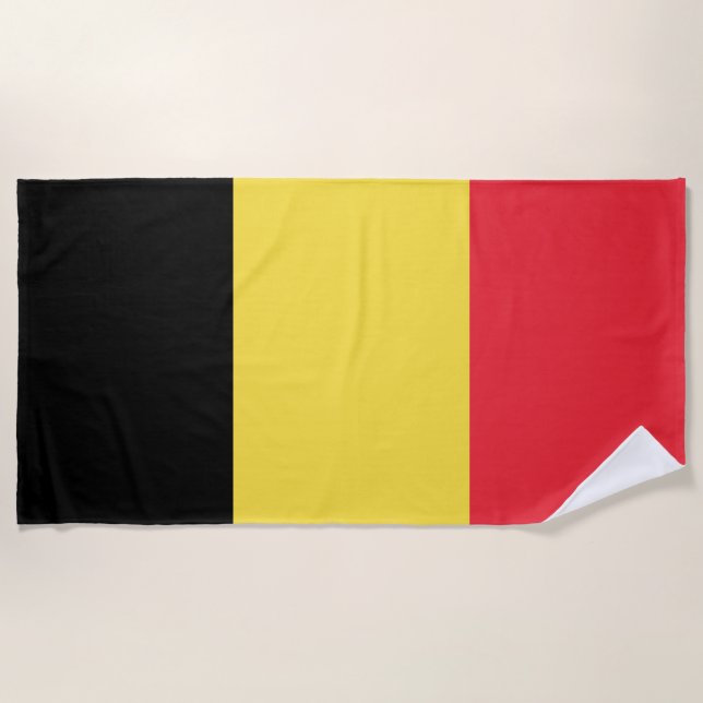 Toalha De Praia Bandeira da Bélgica (Frente)
