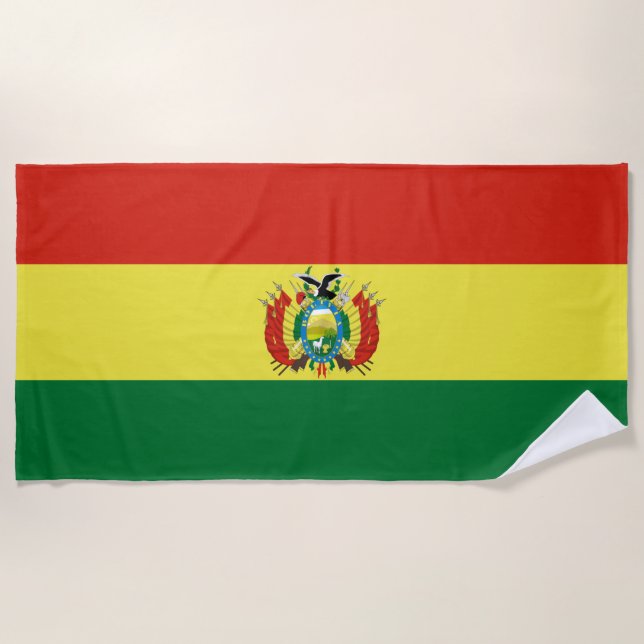 Toalha De Praia Bandeira da Bolívia (Frente)