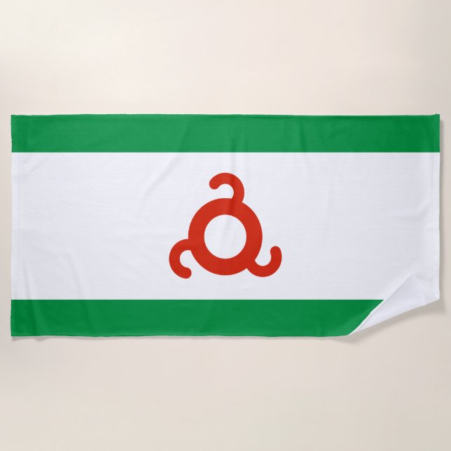 Toalha De Praia Bandeira da Ingushetia (Frente)
