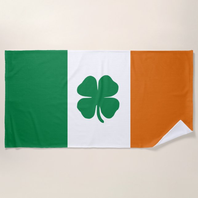 Toalha De Praia Bandeira da Irlanda Patriótica Bandeira Quatro Tre (Frente)