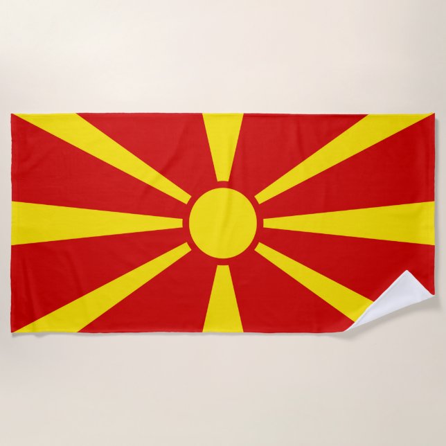 Toalha De Praia Bandeira da Macedônia do Norte (Frente)