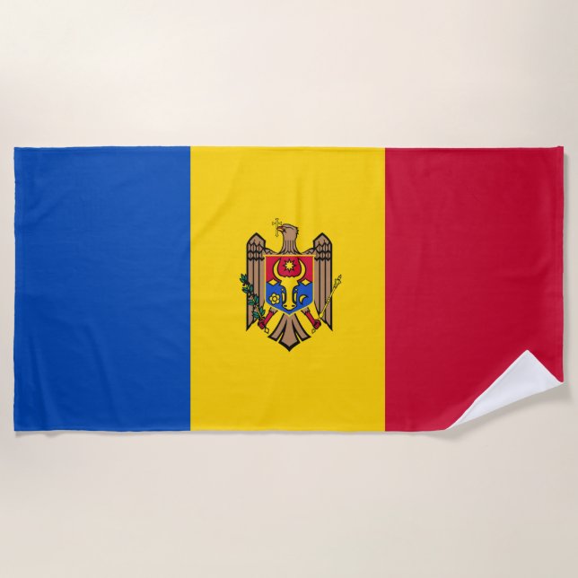 Toalha De Praia Bandeira da Moldávia (Frente)