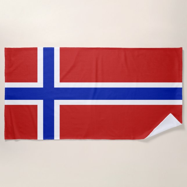 Toalha De Praia Bandeira da Noruega na Escandinávia (Frente)