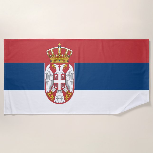 Toalha De Praia Bandeira da Sérvia (Frente)