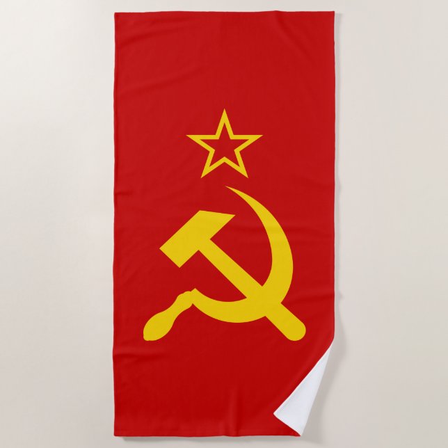 Toalha De Praia Bandeira da URSS - Bandeira da União Soviética (Frente)