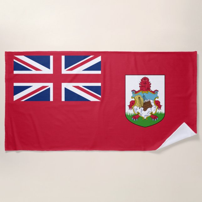 Toalha De Praia Bandeira das Bermudas Patriótica (Frente)