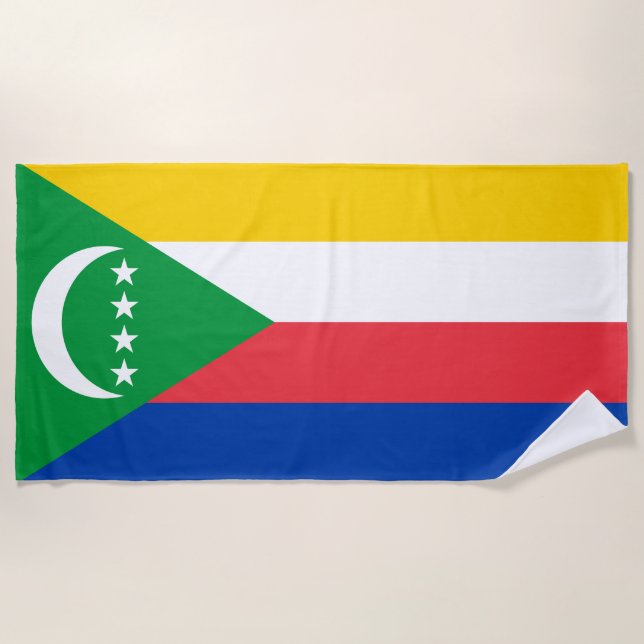 Toalha De Praia Bandeira das Comores (Frente)