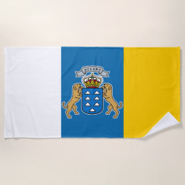 Toalha De Praia Bandeira das Ilhas Canárias (Canárias) (Canárias,