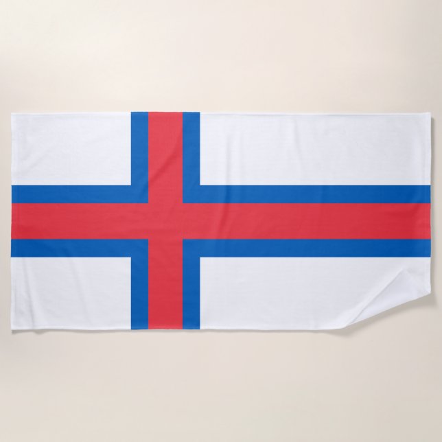 Toalha De Praia Bandeira das Ilhas Faroé (Frente)