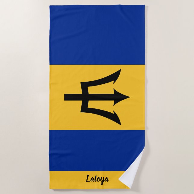 Toalha De Praia Bandeira de Barbados (Frente)