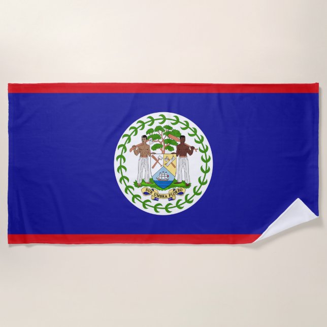 Toalha De Praia Bandeira de Belize (Frente)