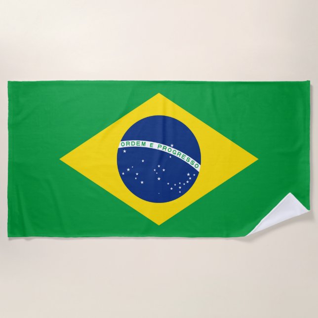 Toalha De Praia Bandeira de Brasil (Frente)