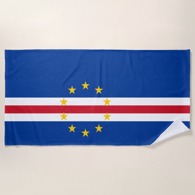 Toalha De Praia Bandeira de Cabo Verde (Frente)