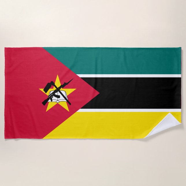 Toalha De Praia Bandeira de Moçambique (Bandeira Nacional) (Frente)