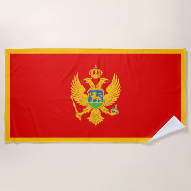 Toalha De Praia Bandeira de Montenegro (Frente)
