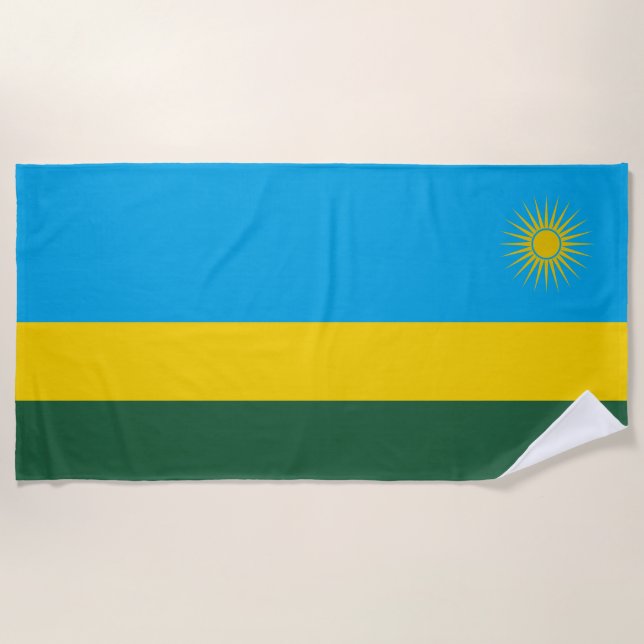 Toalha De Praia Bandeira de Ruanda (Frente)