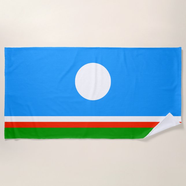 Toalha De Praia Bandeira de Sakha (Frente)