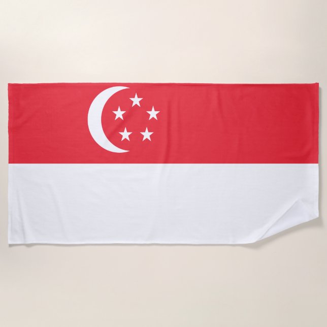 Toalha De Praia Bandeira de Singapura (Frente)