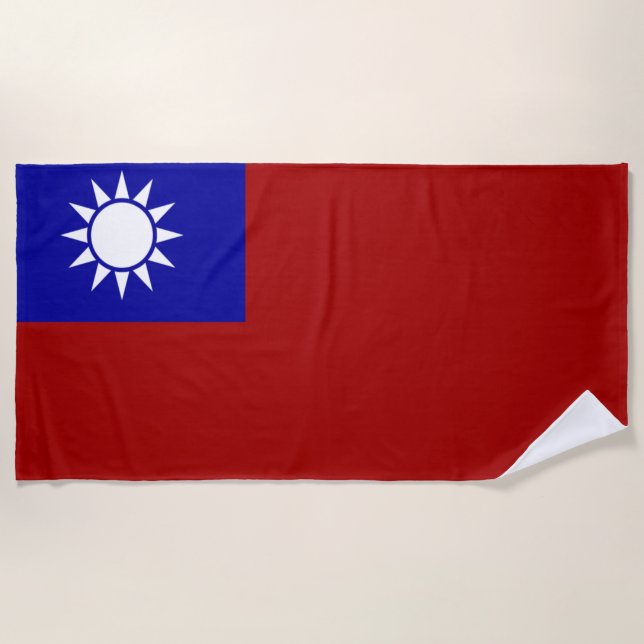 Toalha De Praia Bandeira de Taiwan (Frente)