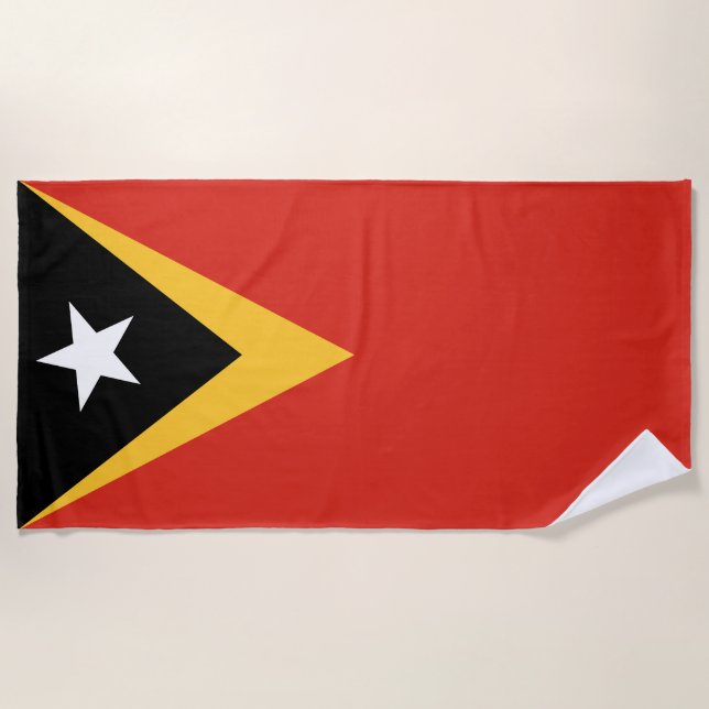 Toalha De Praia Bandeira de Timor Leste (Frente)