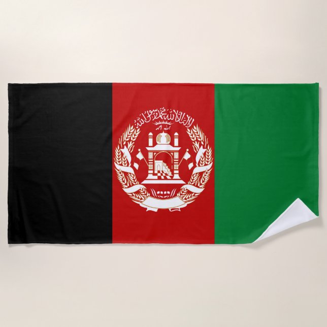 Toalha De Praia Bandeira do Afeganistão (Frente)