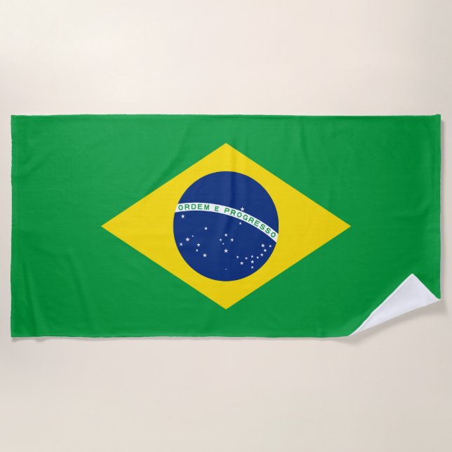 Toalha De Praia Bandeira do Brasil Patriótico (Frente)