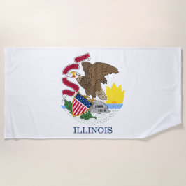 Toalha De Praia Bandeira do Estado de Illinois