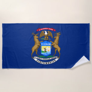 Toalha De Praia Bandeira do estado de Michigan