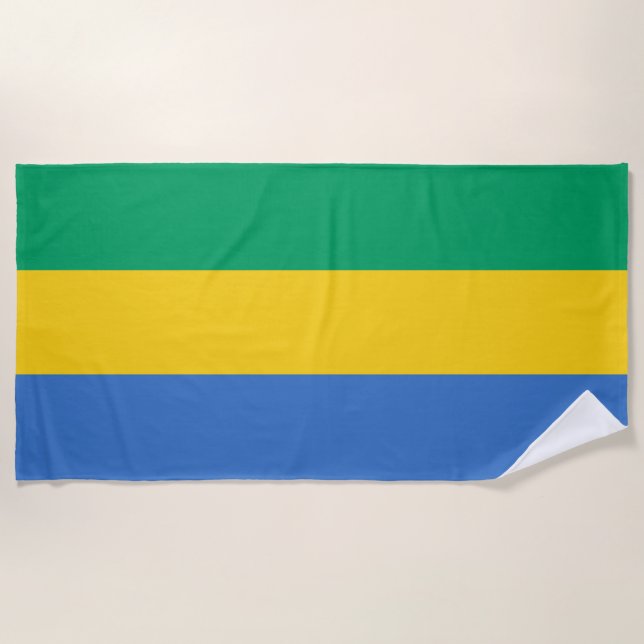 Toalha De Praia Bandeira do Gabão (Frente)