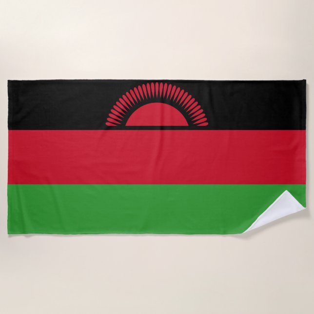 Toalha De Praia Bandeira do Malawi (Frente)