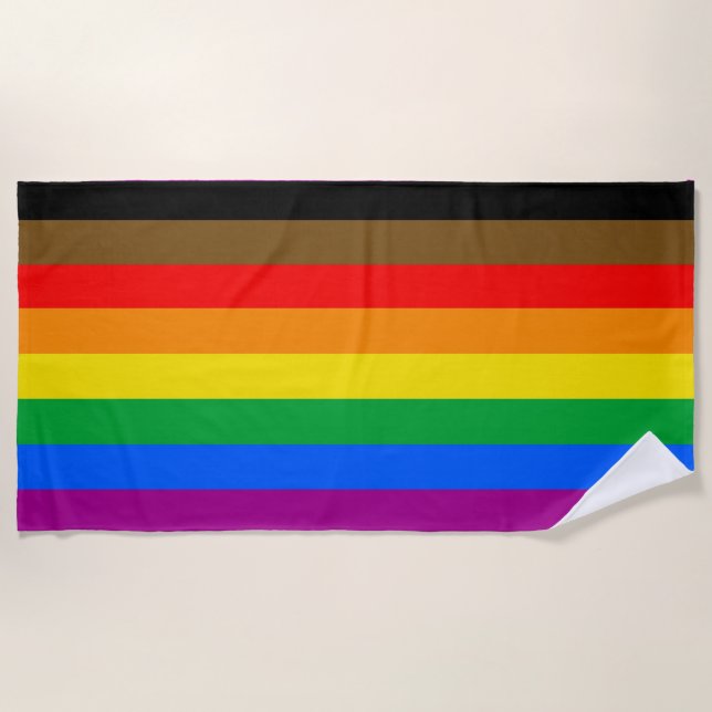 Toalha De Praia Bandeira do Orgulho Arco-íris da Filadélfia (Frente)
