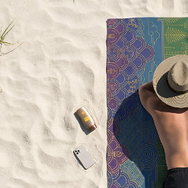 Toalha De Praia Bandeira do Orgulho Art Déco | Arco-íris II Vintag