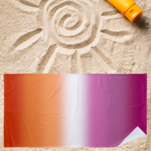 Toalha De Praia Bandeira do Orgulho Lésbico Gradiente - Bandeira L