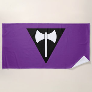Toalha De Praia bandeira do orgulho lésbico SlipperyJoe feminista 